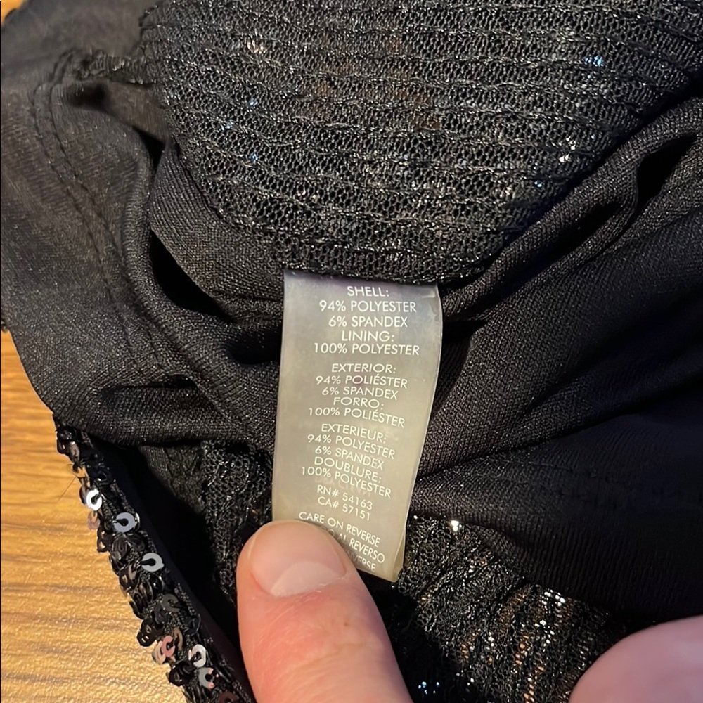 Calvin Klein Black Sequence Flare Dress (Size 12) - Picture 5 of 6